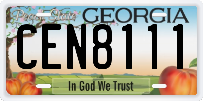 GA license plate CEN8111
