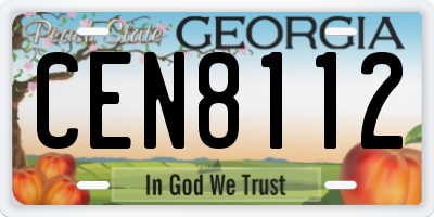 GA license plate CEN8112