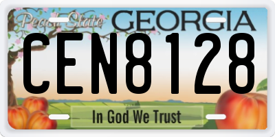 GA license plate CEN8128