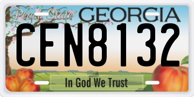 GA license plate CEN8132