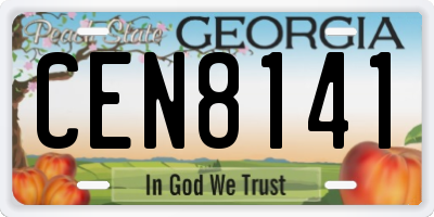 GA license plate CEN8141