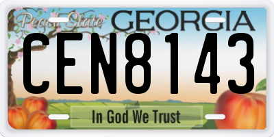 GA license plate CEN8143
