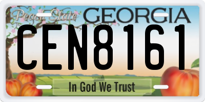 GA license plate CEN8161