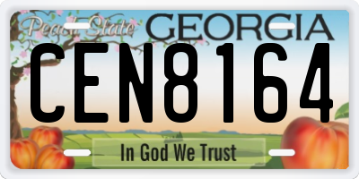 GA license plate CEN8164