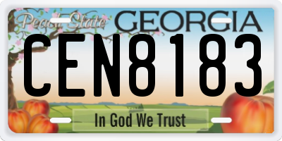 GA license plate CEN8183