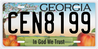 GA license plate CEN8199