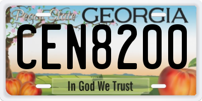 GA license plate CEN8200