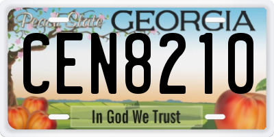 GA license plate CEN8210