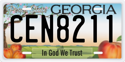GA license plate CEN8211