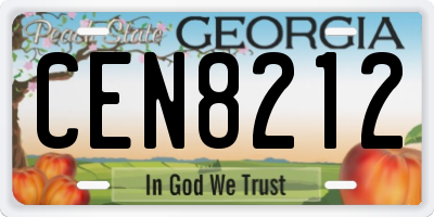 GA license plate CEN8212