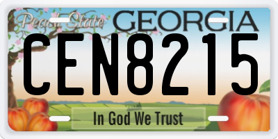 GA license plate CEN8215