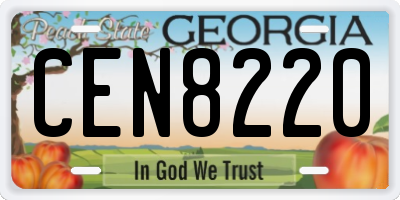 GA license plate CEN8220