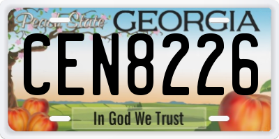 GA license plate CEN8226