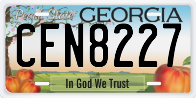 GA license plate CEN8227