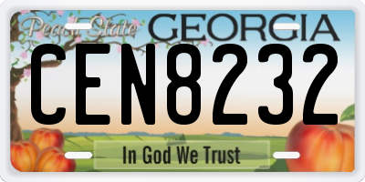 GA license plate CEN8232