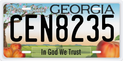 GA license plate CEN8235