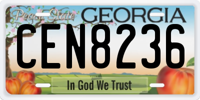 GA license plate CEN8236