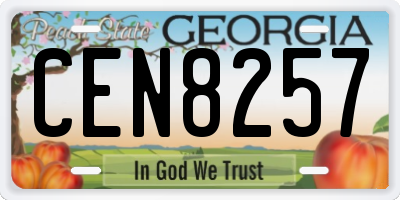 GA license plate CEN8257