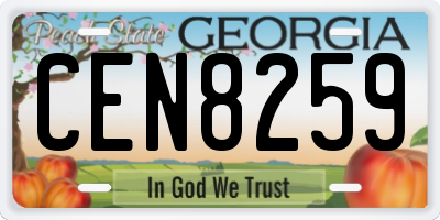 GA license plate CEN8259