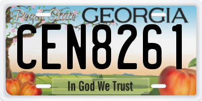 GA license plate CEN8261