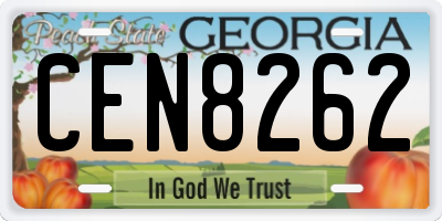 GA license plate CEN8262