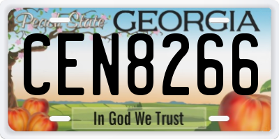 GA license plate CEN8266