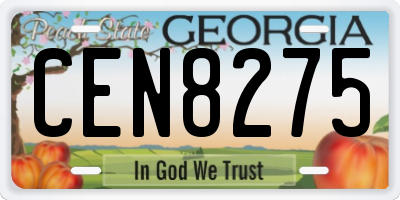 GA license plate CEN8275