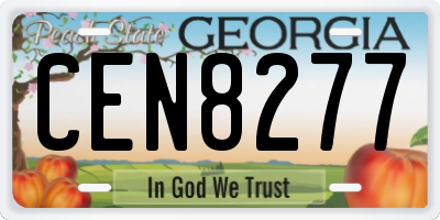 GA license plate CEN8277