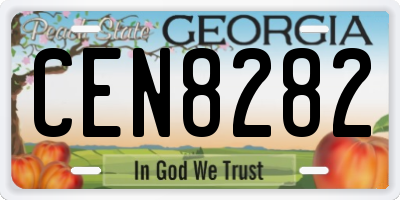 GA license plate CEN8282