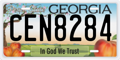 GA license plate CEN8284