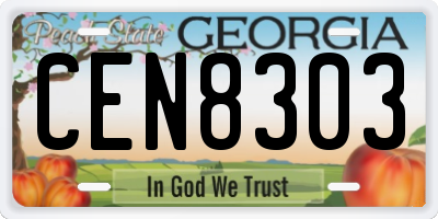 GA license plate CEN8303