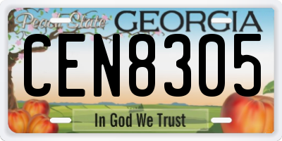 GA license plate CEN8305