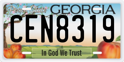 GA license plate CEN8319