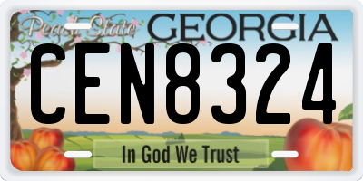 GA license plate CEN8324