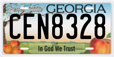 GA license plate CEN8328