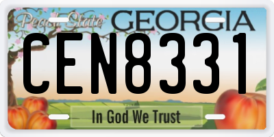 GA license plate CEN8331