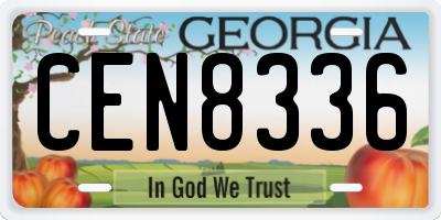 GA license plate CEN8336