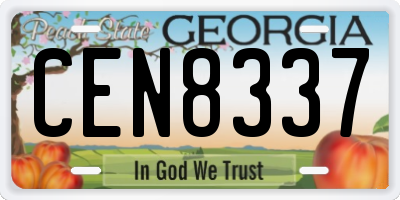 GA license plate CEN8337