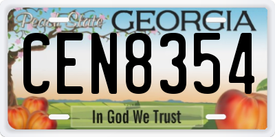 GA license plate CEN8354