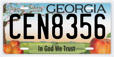GA license plate CEN8356