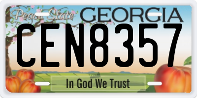 GA license plate CEN8357