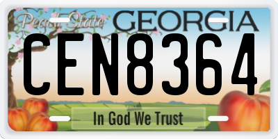 GA license plate CEN8364