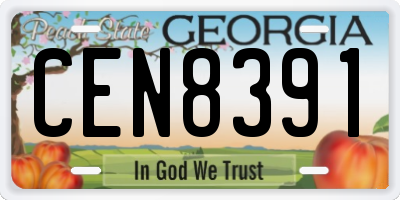 GA license plate CEN8391