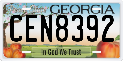 GA license plate CEN8392