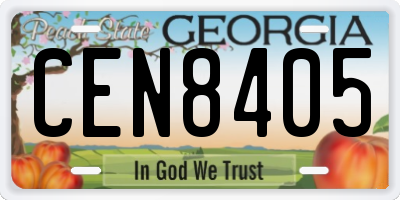 GA license plate CEN8405