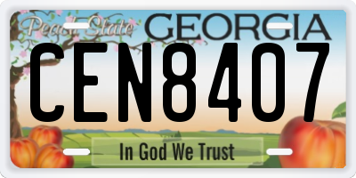 GA license plate CEN8407