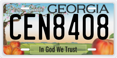 GA license plate CEN8408