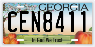 GA license plate CEN8411