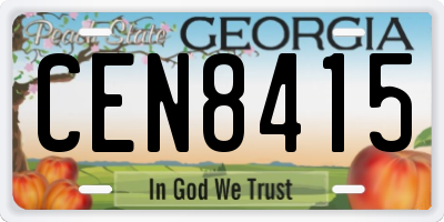 GA license plate CEN8415