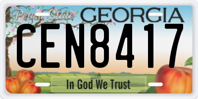 GA license plate CEN8417